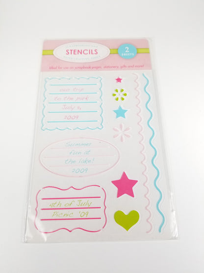 Scrapbook and paper craft stencils 2009 girly stamp stencils