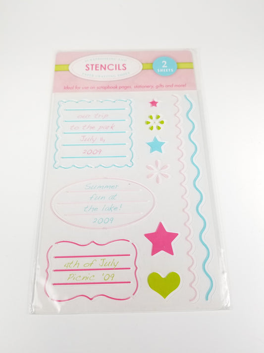 Scrapbook and paper craft stencils 2009 girly stamp stencils