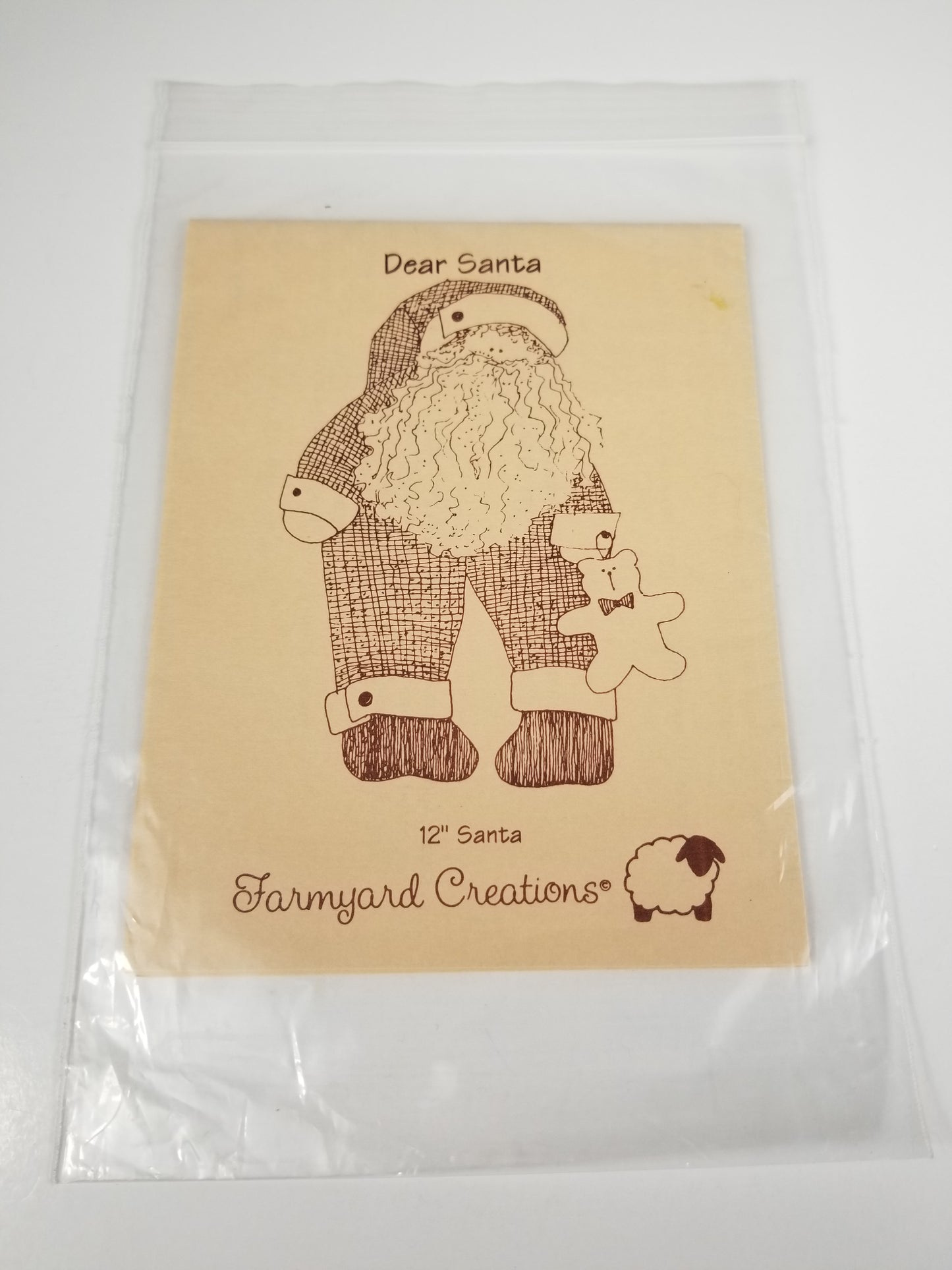 Dear Santa 12" Santa Doll Sewing Pattern Farmyard Creations Christmas