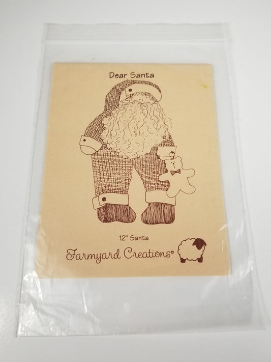 Dear Santa 12" Santa Doll Sewing Pattern Farmyard Creations Christmas