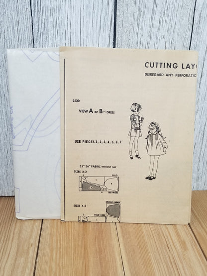 1970 McCall's 2530 Tuck Front Dress and Pinafore Size 4 Uncut FF Sewing Pattern Raggedy Ann