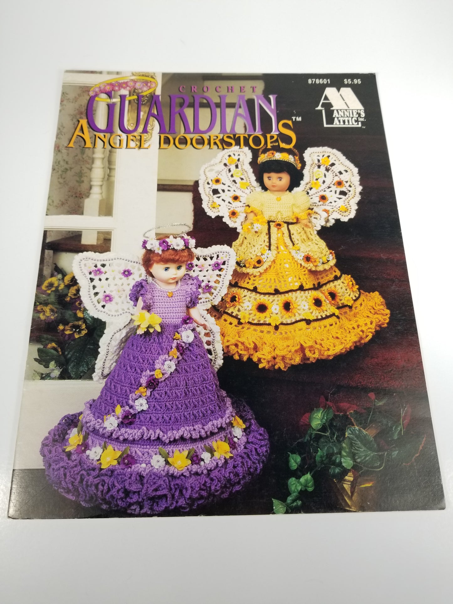 Vintage crochet Guardian Angel Doorstops Annie's Attic 878601 book