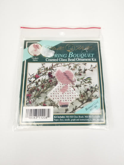 Mill Hill Spring Bouquet Bonnet Girl MHSB8 Counted Glass Bead ornament Kit Christmas