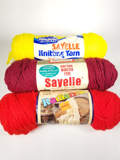 Worsted weight Acrylic yarn bundle 3 skeins