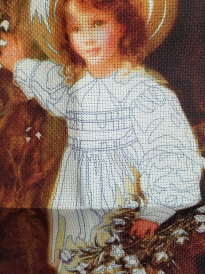 Sunset Stitchery Embroidery Kit #GNCX 273 Girl Picking Flowers