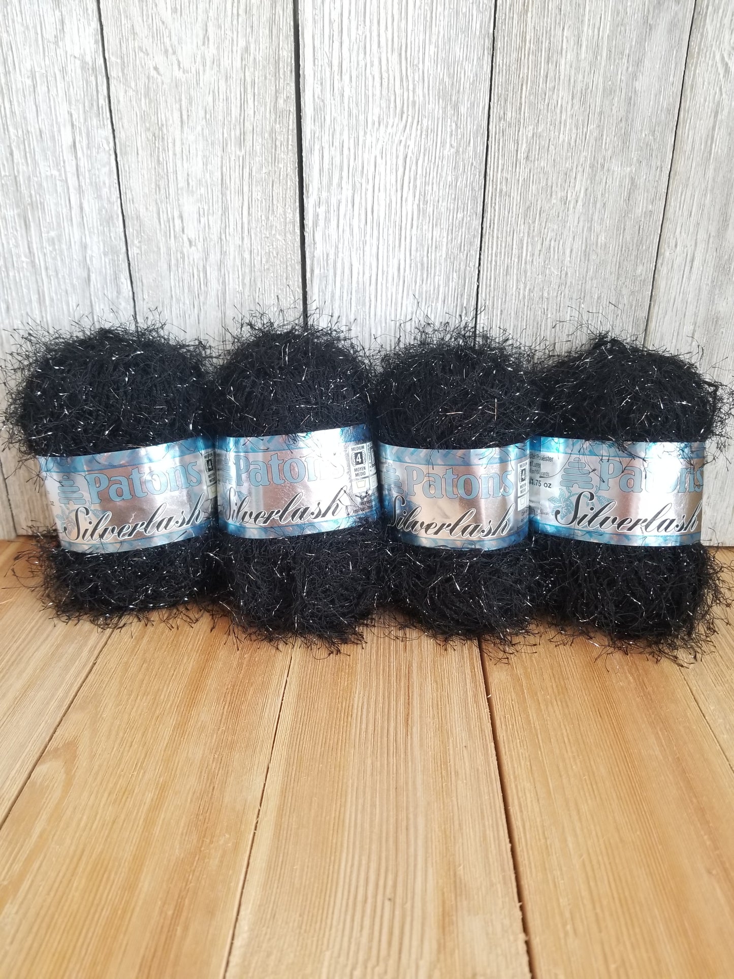 Patons Silverlash color 81040 Black Dazzle 4 skein Bundle