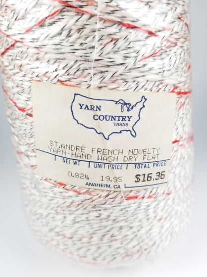 Yarn country Yarns St. Andre French Novelty Yarn Red and White Yarn Cone