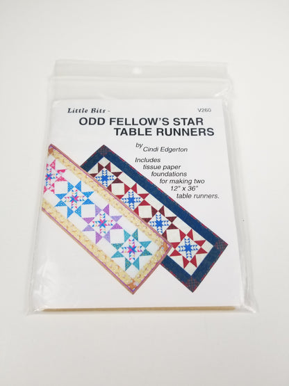 Little Bits Odd Fellows Star Table Runner V260 Sewing Pattern Quilt Pattern