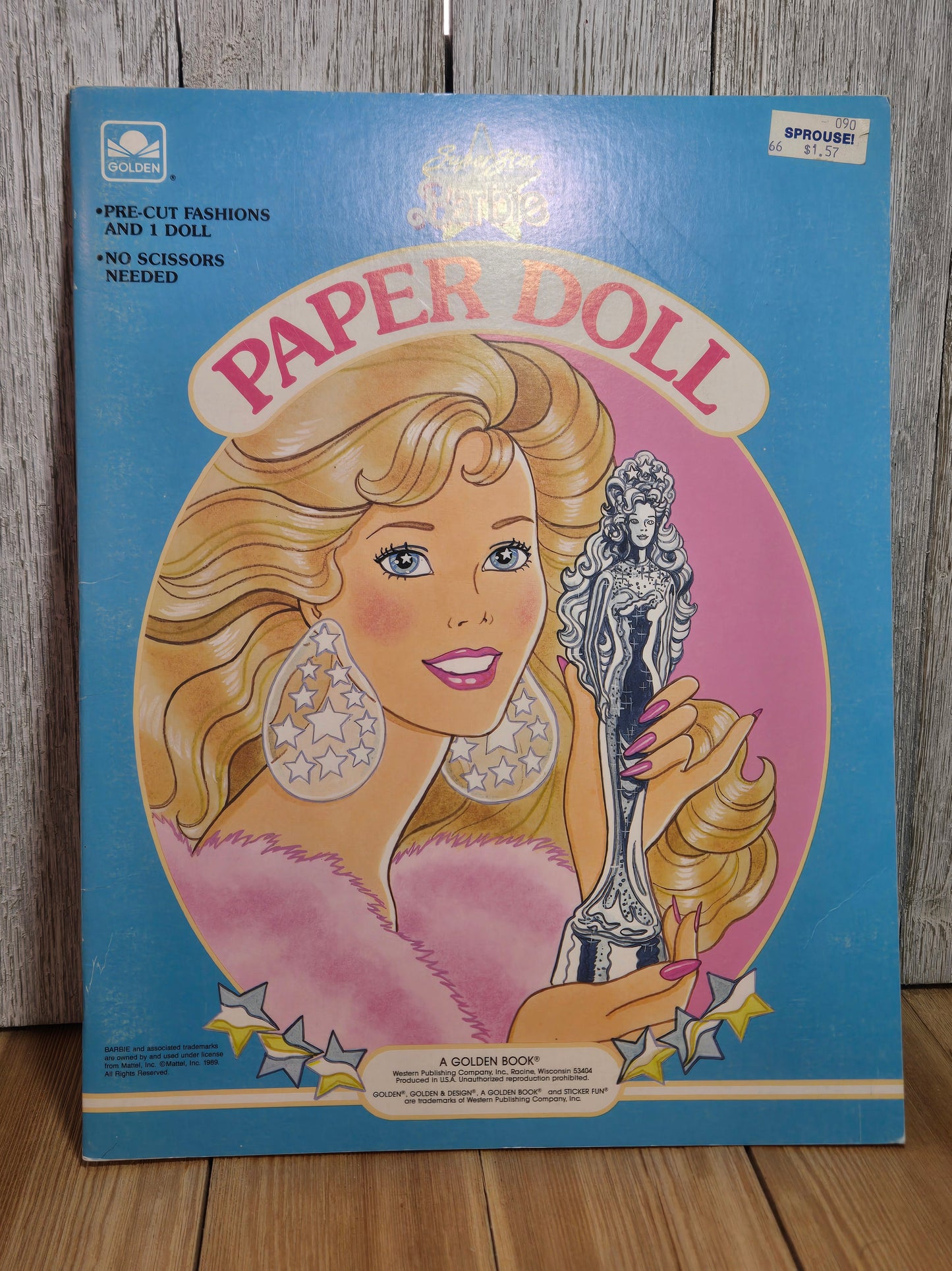 Super Star Barbie Paper Doll Book MISPRINT UNCUT By a Golden Book Comes with TWO dolls