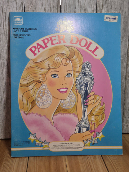 Super Star Barbie Paper Doll Book MISPRINT UNCUT By a Golden Book Comes with TWO dolls