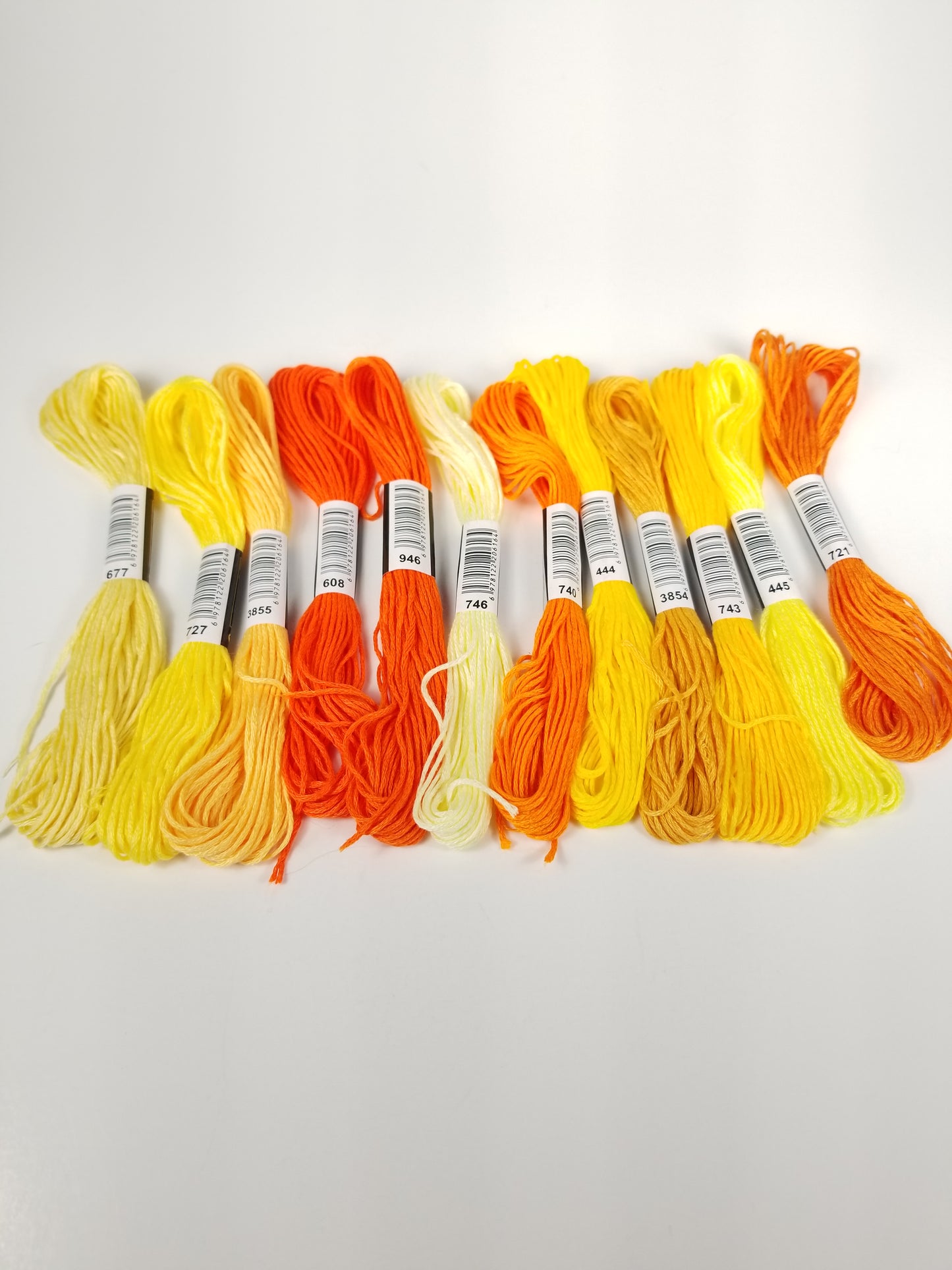 Embroidery floss DMC yellow and orange pack Holiday summer colors 12 skeins