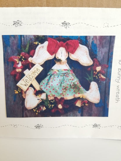 Rustic Treasures Tanny 18" Bunny Wreath Sewing Pattern