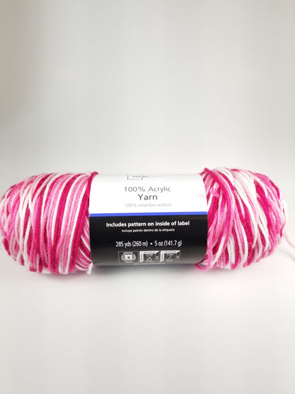 Mainstays 100% Acrylic Yarn Pink Multi 2023-03- 19