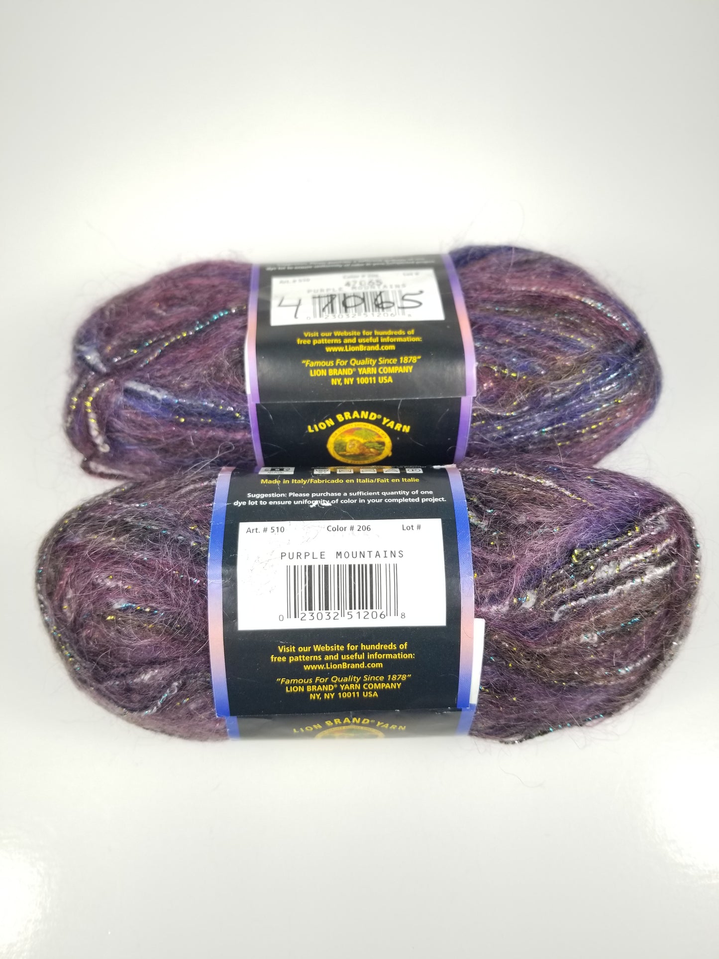 Lion Brand Moonlight Mohair Purple Mountains (1 skein)