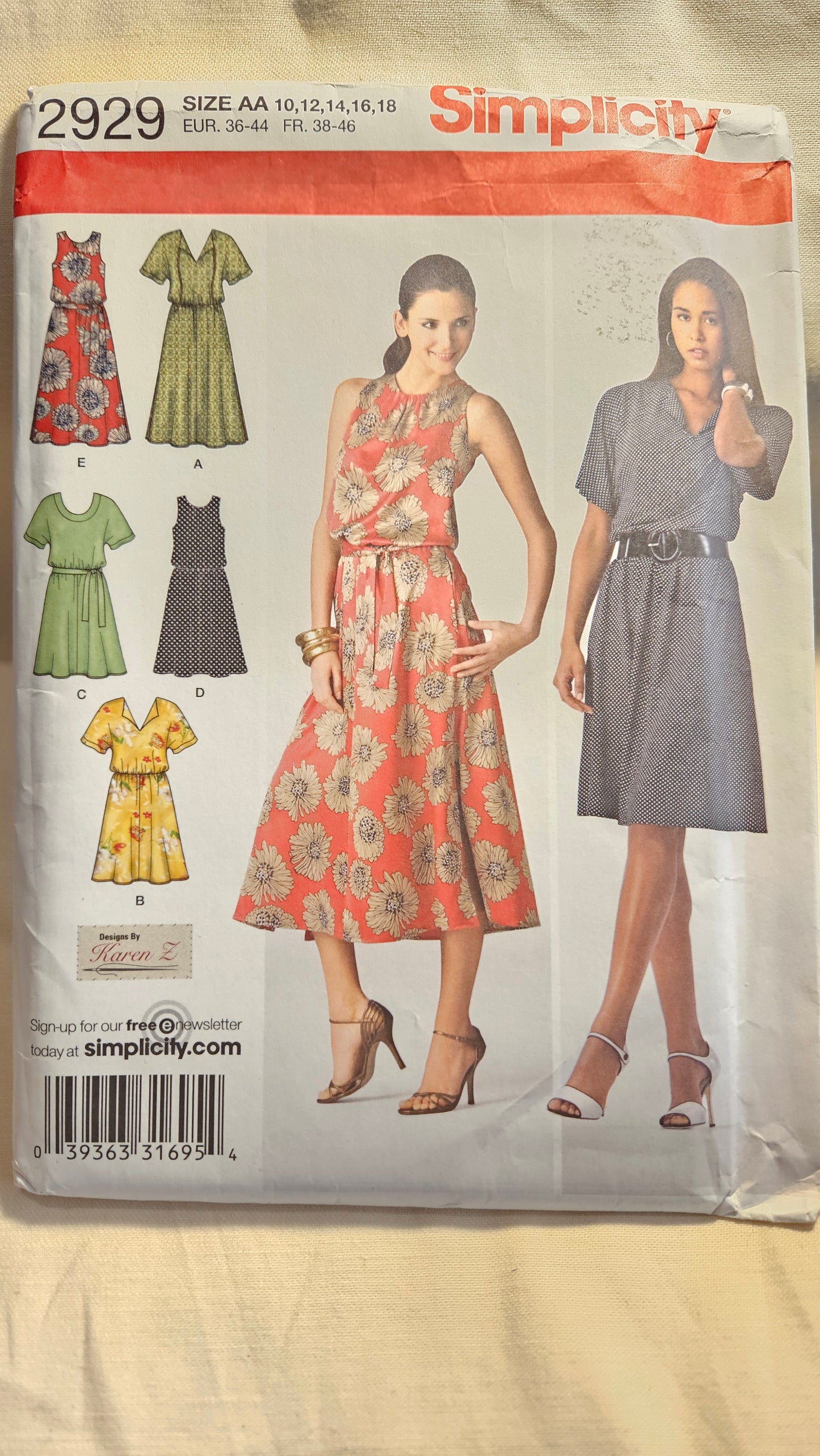 Simplicity #2929 misses/women's dress sizes AA 10-18 uncut ff sewing pattern