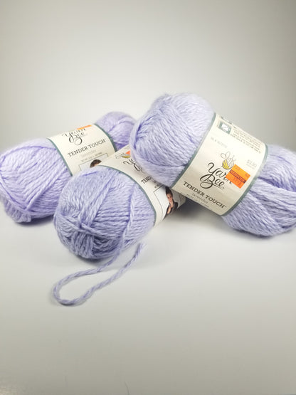 Yarn Bee Tender Touch Lavender 138 yarn 3 skein bundle