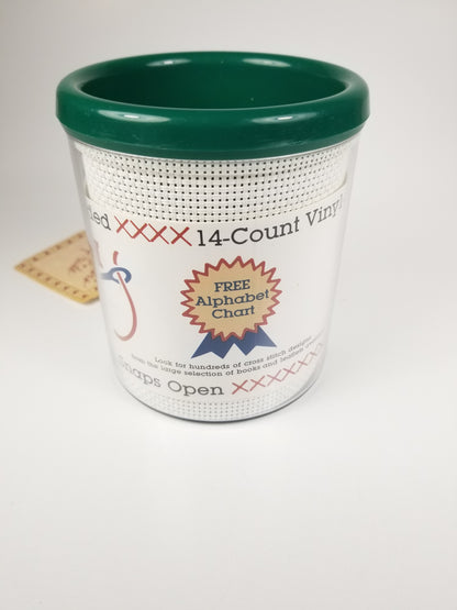 STITCH A MUG Cross Stitch Fabric Insert 14 Count NEW Crafts Cup Gift Made USA Green