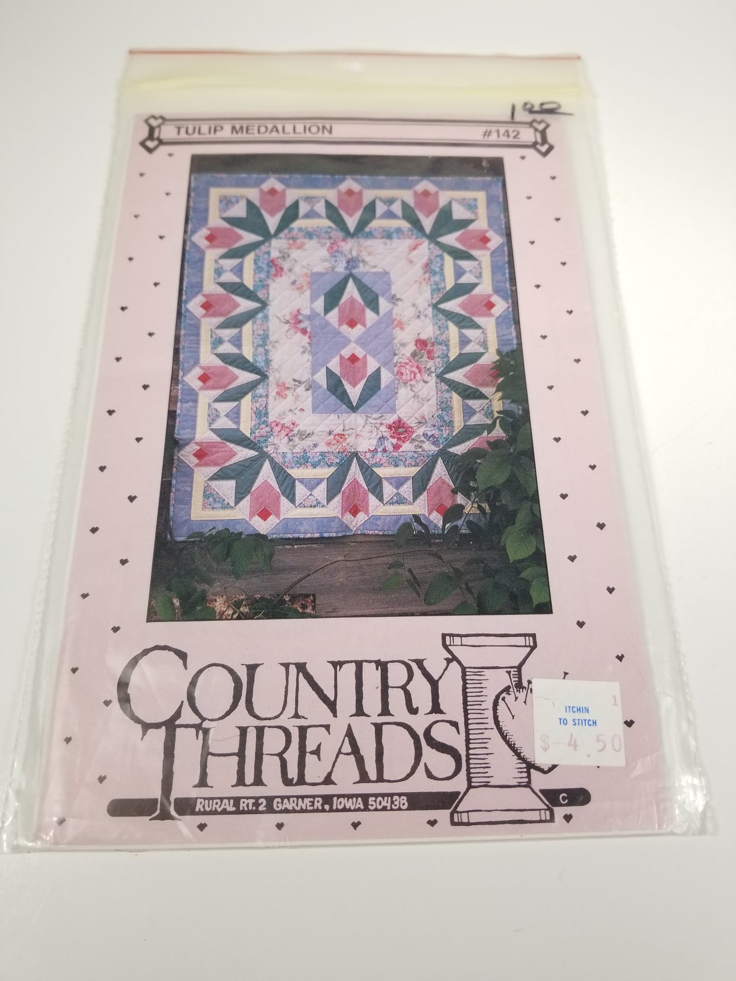 VINTAGE Country Threads Tulip Madallion #142 Quilt Pattern @1989