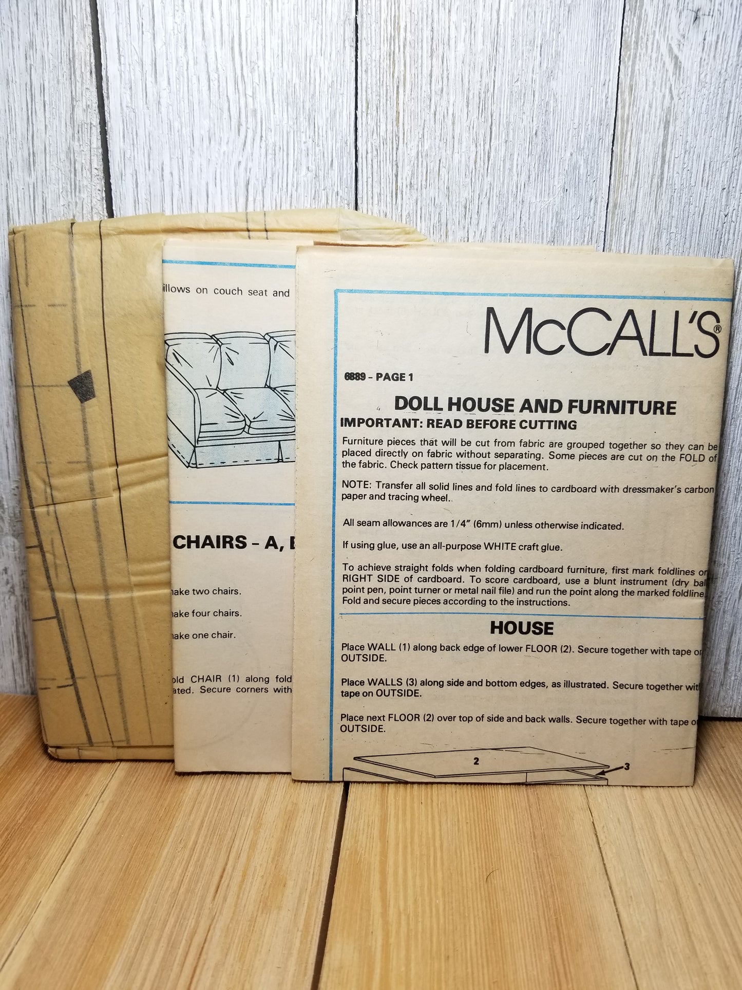 McCalls 6889 Doll house and Furnishings Pattern Vintage 1979 Uncut FF