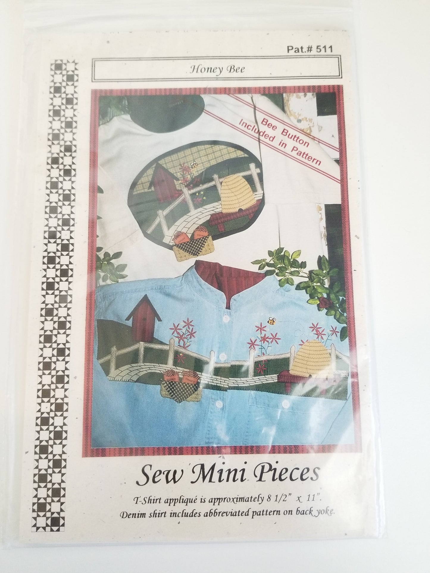 Sew Mini Pieces Honey Bee #511 With Bee Button Applique Pattern