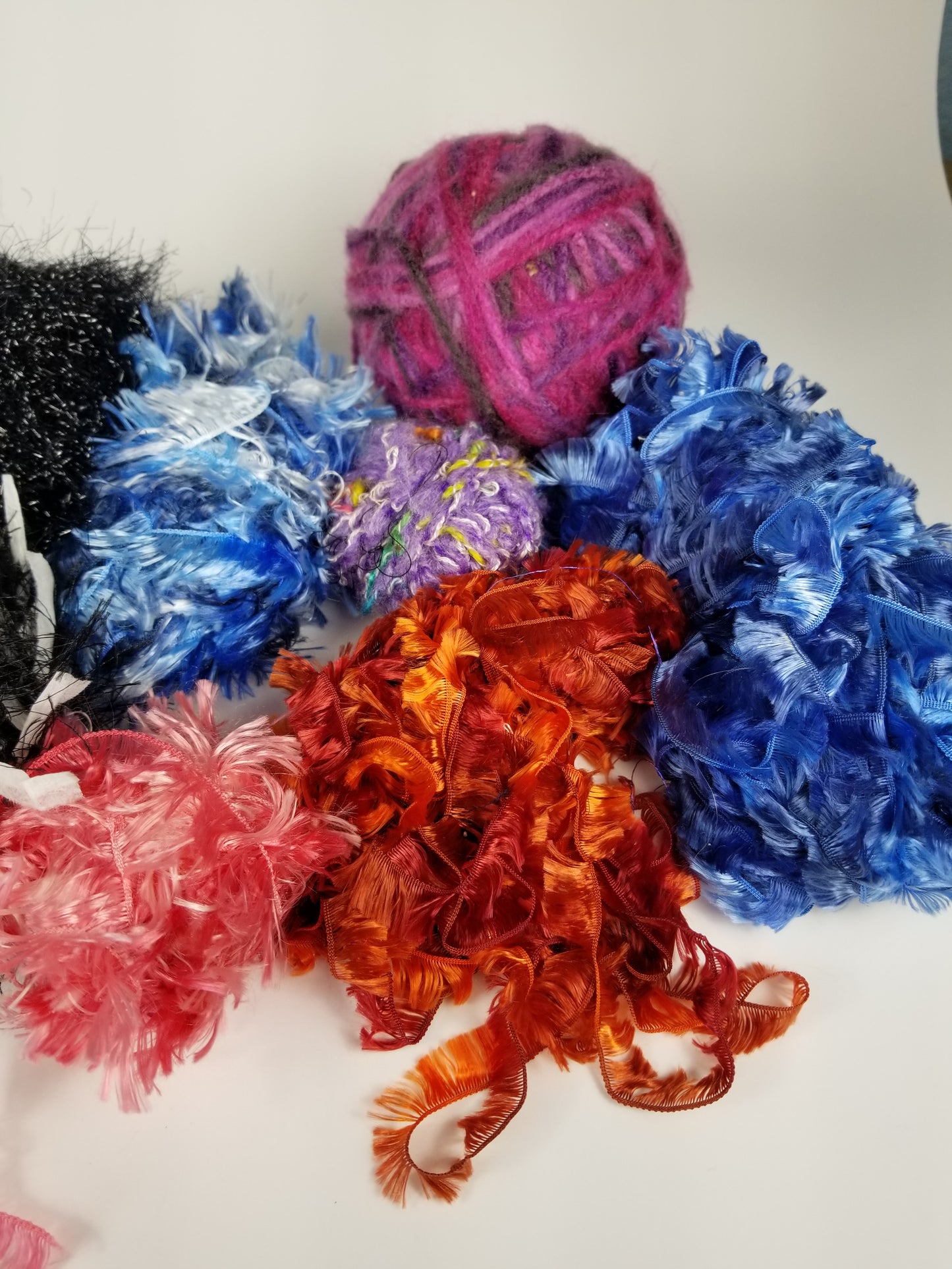 Fur Specialty Yarn Scrap Bundle 9 skeins