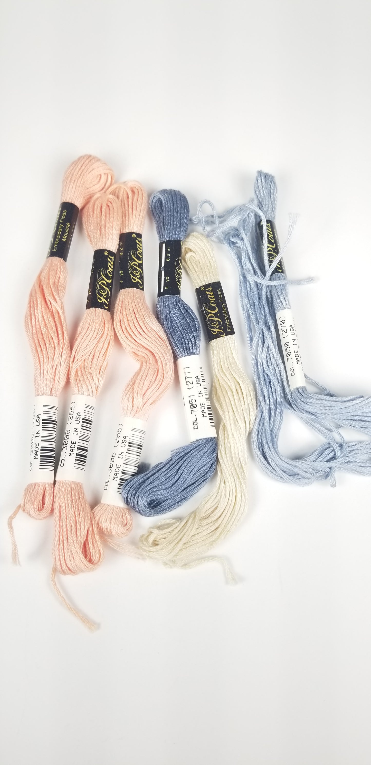 J&P Coats embroidery floss 6 skein bundle