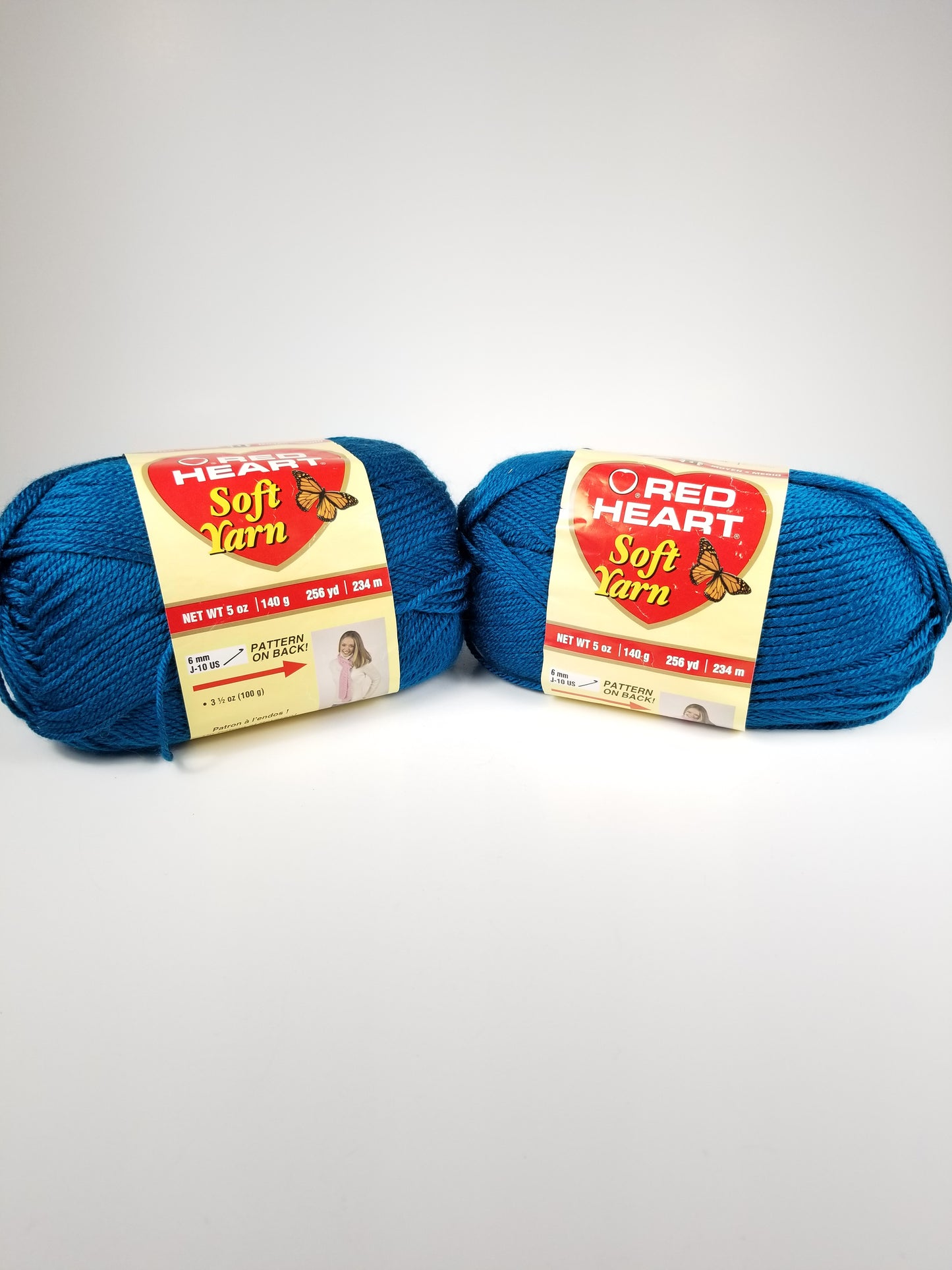 Red Heart Soft Yarn color 9518 Teal 2 skein bundle