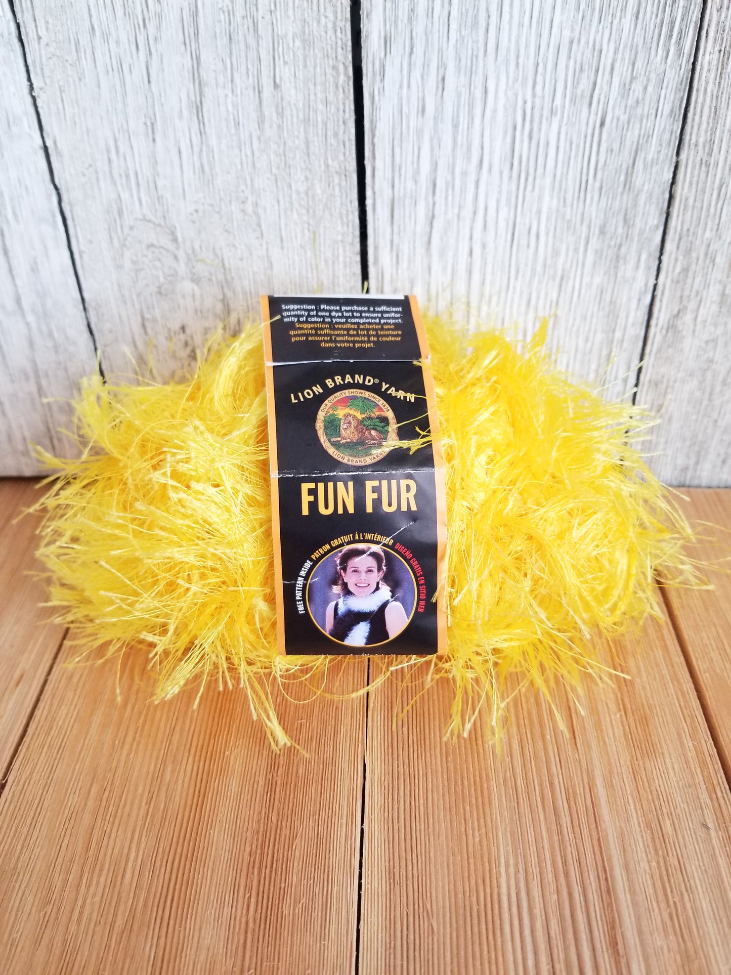 Lion Brand Fun Fur Yarn Solid Colors White soft yellow Bright yellow and green 6 skein bundle