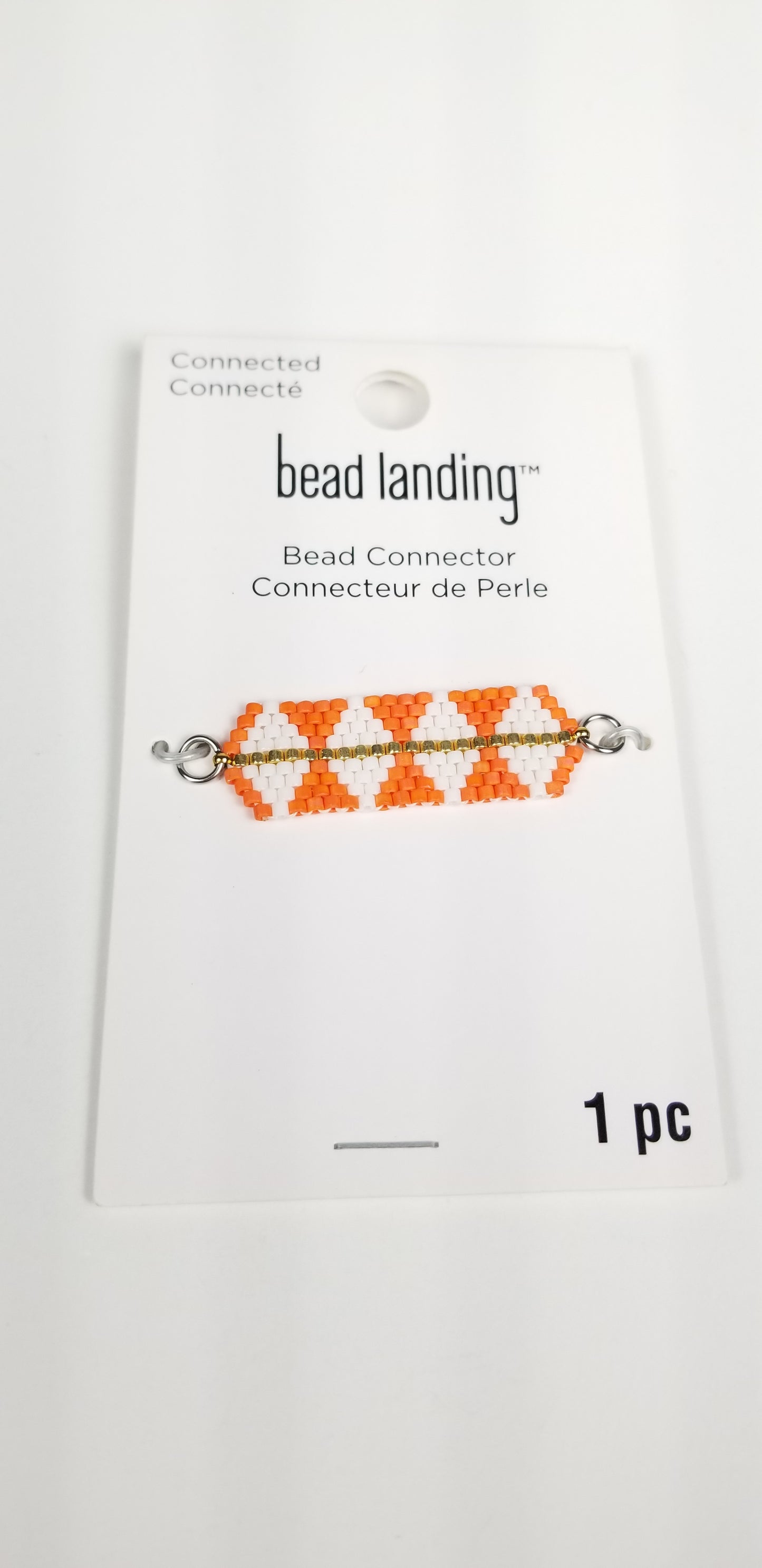 Bead landing beaded orange and white