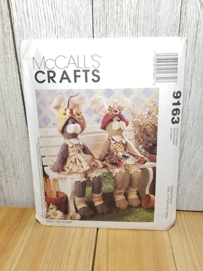 McCall's 9163 Crafts Bunny Clothes stuffed animal sewing pattern Uncut FF