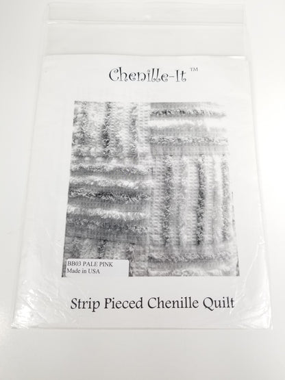 Chenille-It Blooming Bias Strip Pieced Chenille Quilt Pattern BB03 Pale Pink finished size 36"x36"