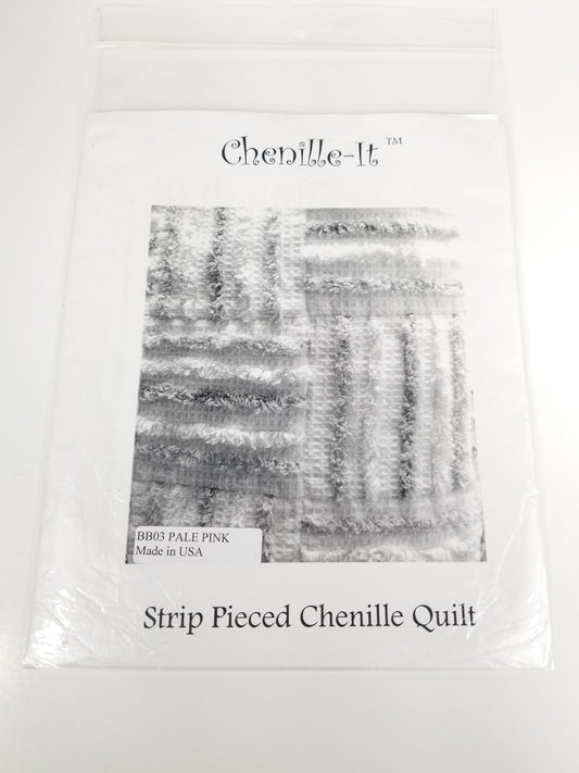 Chenille-It Blooming Bias Strip Pieced Chenille Quilt Pattern BB03 Pale Pink finished size 36"x36"