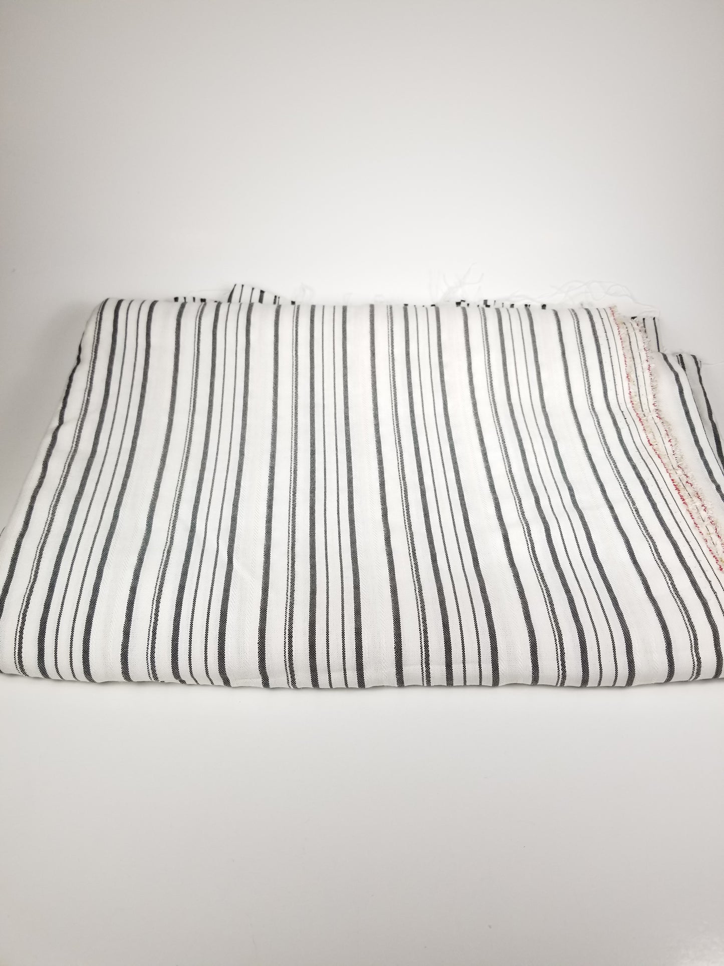 Black and White Stripe Linen Fabric