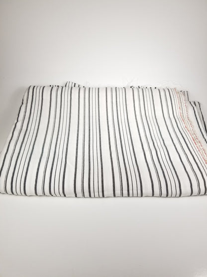 Black and White Stripe Linen Fabric