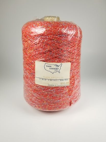 Yarn Country Yarns Flash Red Glitter Yarn Cone Wrapped