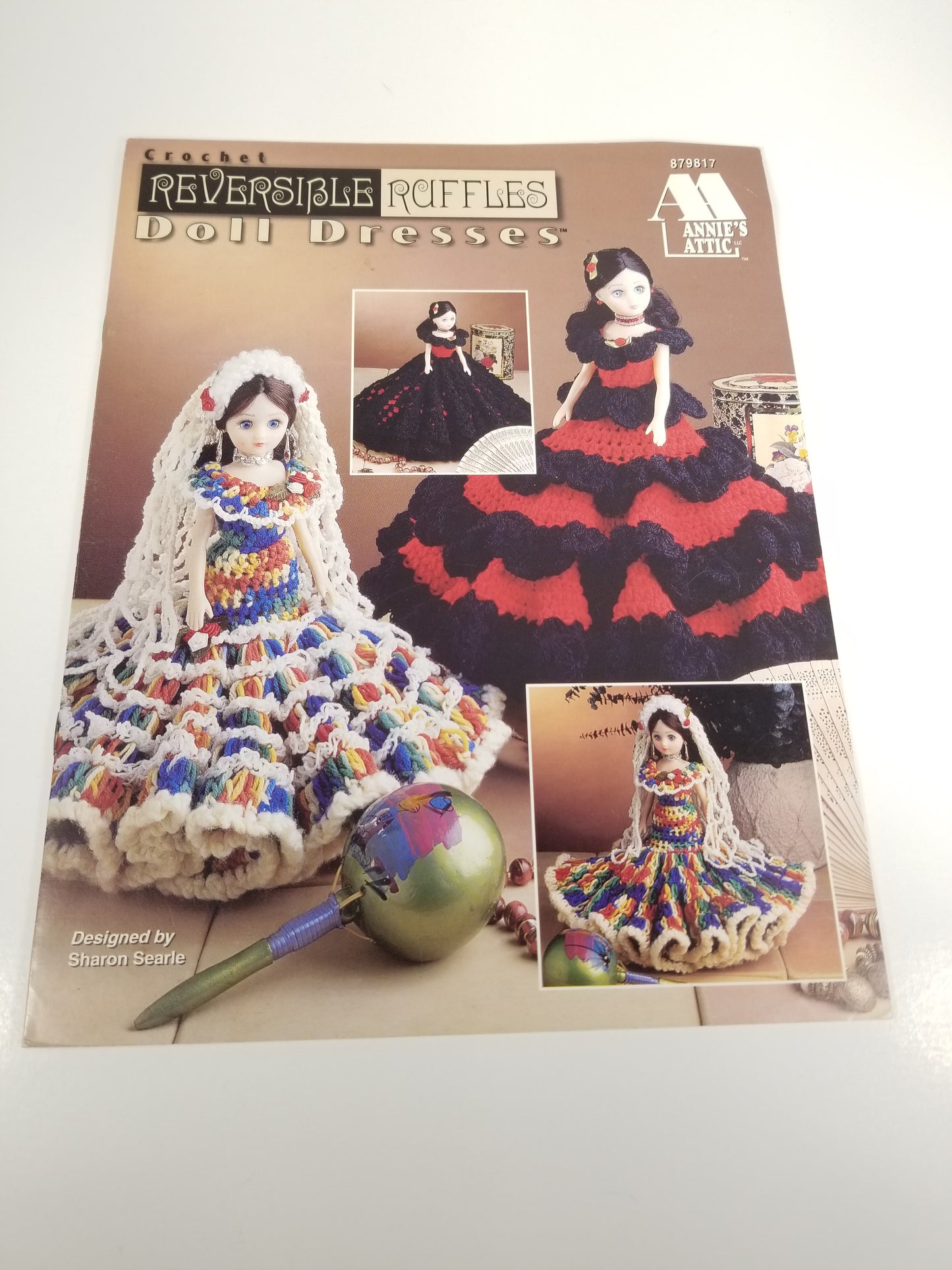 Vintage Crochet Reverse Ruffles Doll Dress Crochet Pattern Annie's Attic 879817 book