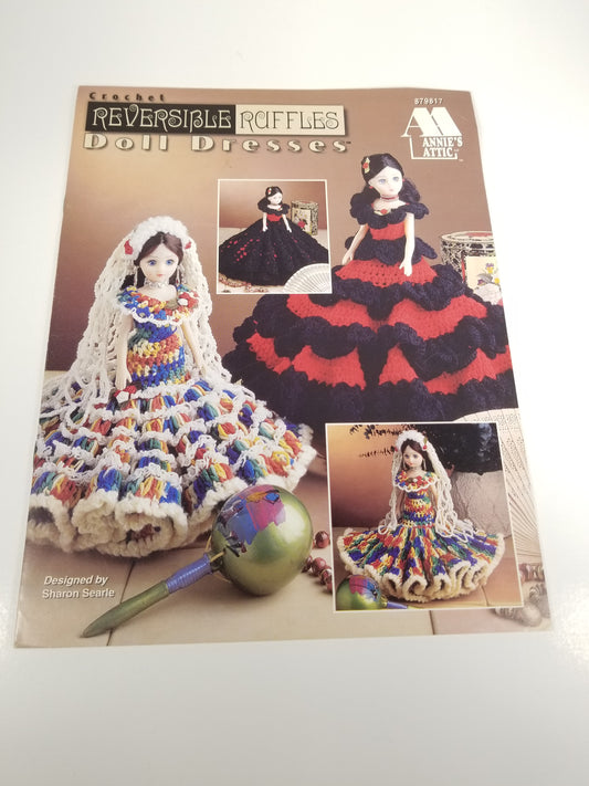 Vintage Crochet Reverse Ruffles Doll Dress Crochet Pattern Annie's Attic 879817 book