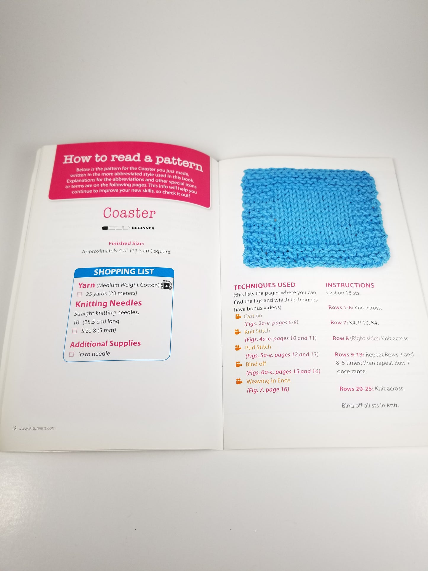 Learn to Knit Step By Step Book Perfect For Beginners Leisure Arts Book