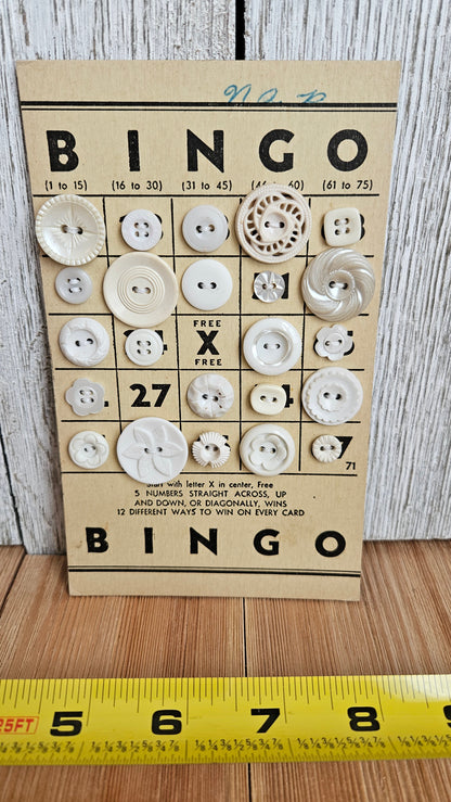 Vintage Button Lot on Bingo Card U PICK Antique quirky cute