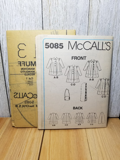 McCall's 5085 Girls Coats scarf and muffs Pattern 4-6 Uncut FF