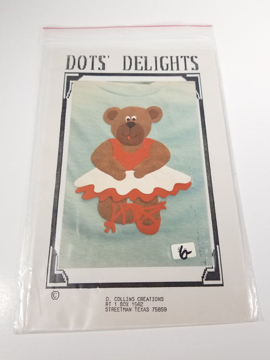 Dots Delights Ballerina Bear Applique Pattern