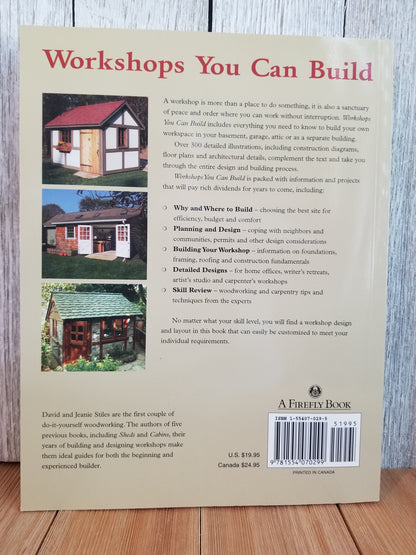 Workshops You Can Build David and Jeanie Stiles Wood Shop Book NEW