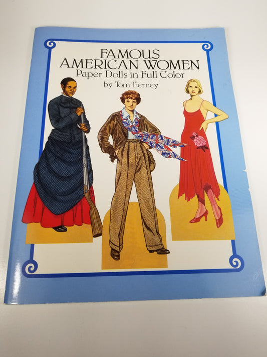 VINATGE Famous American Women Paper Dolls in full Color Tom Tiernery complete book