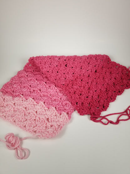 Abandoned Project! Start of Crochet Scarf and Red Heart Super Saver Ombre Jazzy