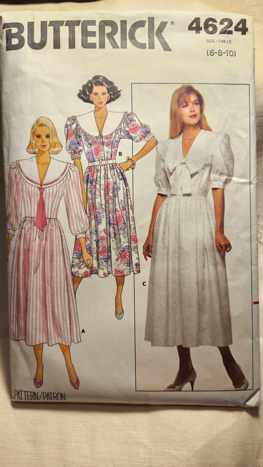 Butterick #4624 misses dress sizes 6-10 uncut ff sewing pattern