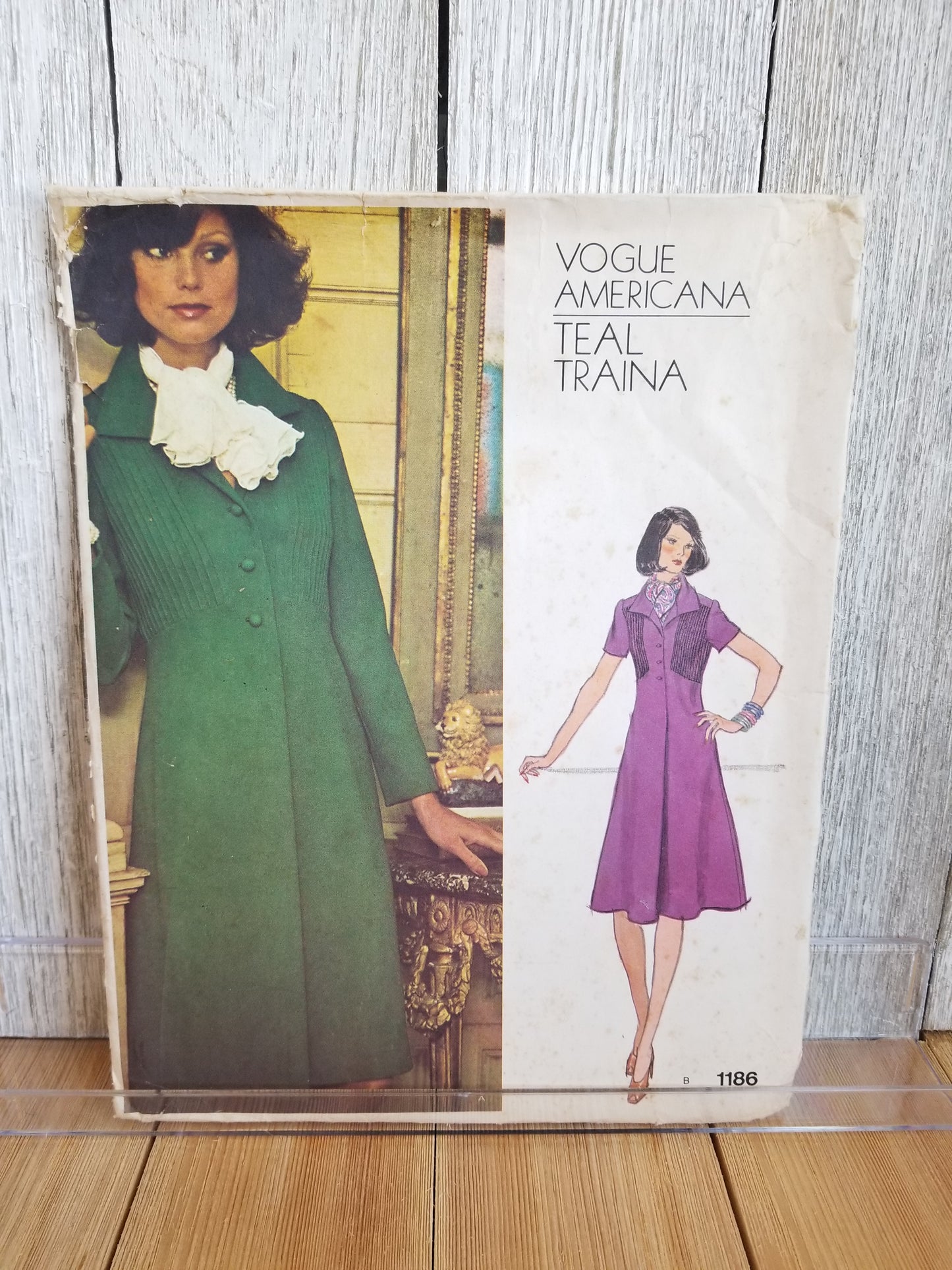 Vogue 1186 Teal Traina Misses' Dress size 16 Below mid-knee length, high fitted A-line dress Sewing Pattern Uncut FF