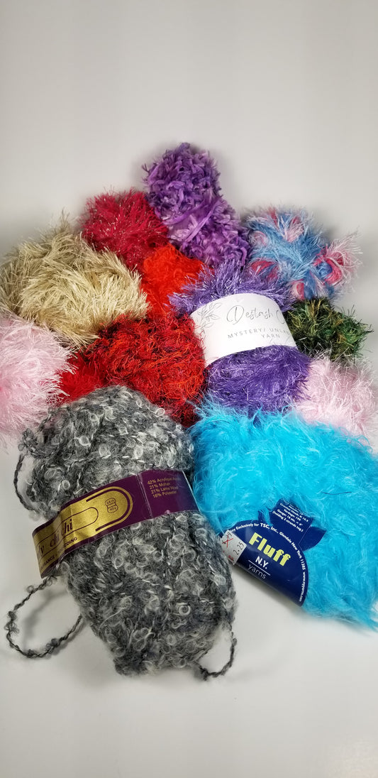 Huge fur yarn bundle 13 skeins