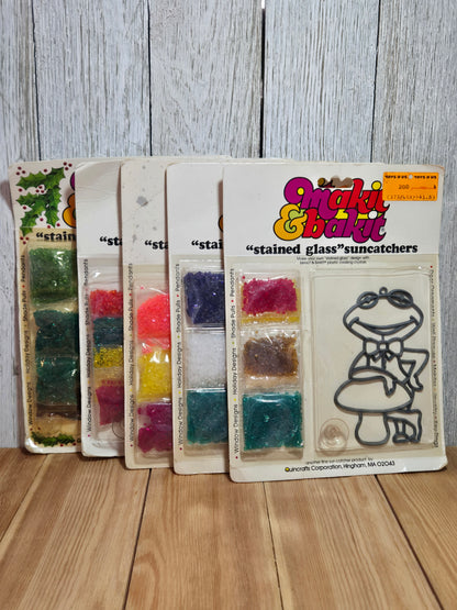 Vtg Makit & Bakit Suncatcher FULL KITS (U Choose Design) Frame and Crystals