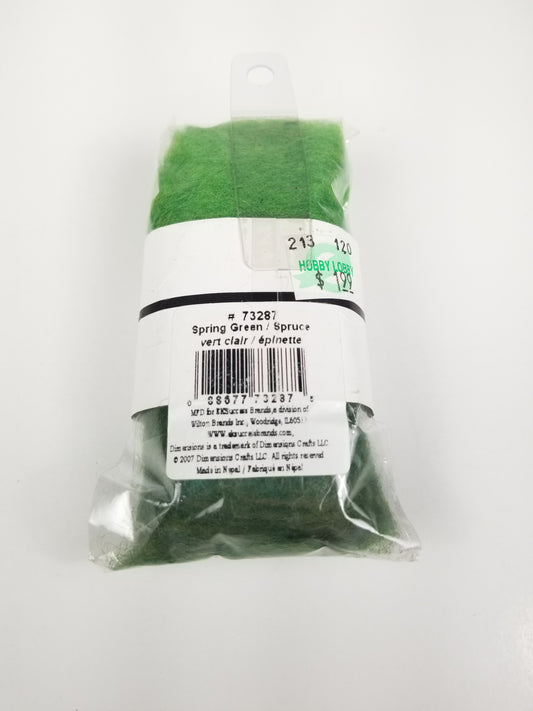 Felt Works 100% wool Spring Green 73287 for needle felting 7g .25oz