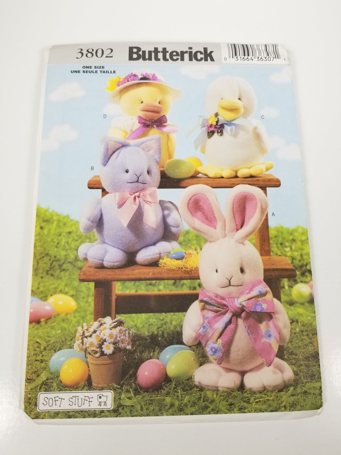 Butterick 3802 Springtime Friends Craft Sewing Pattern by Soft Stuff Uncut FF Easter